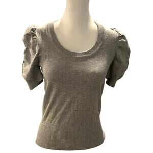 Lou Lou Gray Short Sleeve Sweater Top Medium